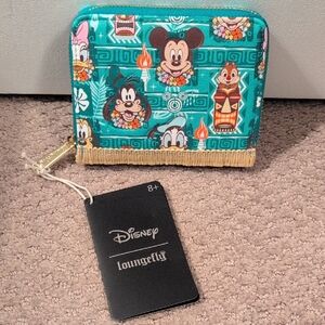 Loungefly Disney Hard Tag Tiki Mickey And Friends Wallet NWT